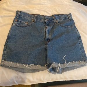 Levi’s denim jean shorts high waisted firs about 16-18!